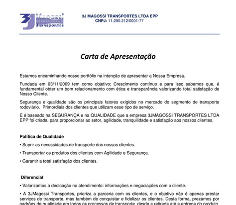 Carta De ApresentaÃ§Ã£o Area Comercial Listen Ss