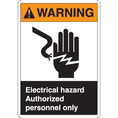 Ansi Z Safety Labels Warning Electrical Hazard Authorized