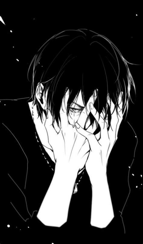 Anime Boy Crying Monochrome Sad Image 4049282 By Tschissl On