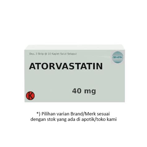 Atorvastatin 40 Mg 3 Strip 10 Tabletstrip Obat Rutin Kegunaan