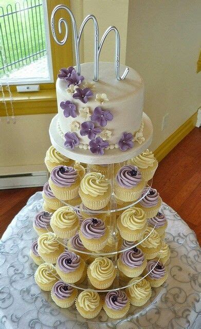 Purple And Ivory Cupcakes Purple Wedding Cakes Lilac Wedding Wedding
