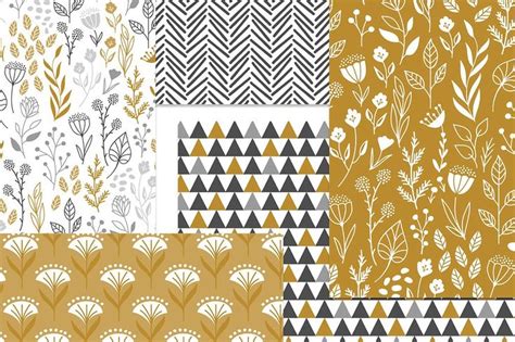 Filter your choice of wallpaper according to colour, pattern etc. Gold & Grey Modern Floral Patterns (With images) | Floral ...