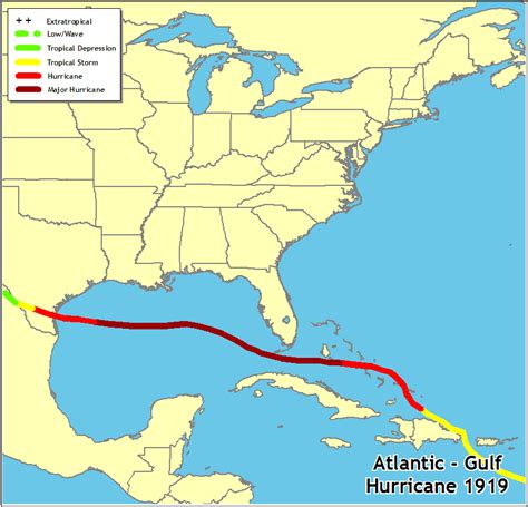 The 1919 florida keys hurricane moved slowly over florida and south texas in september, killing 287 people. Hurricanes in History