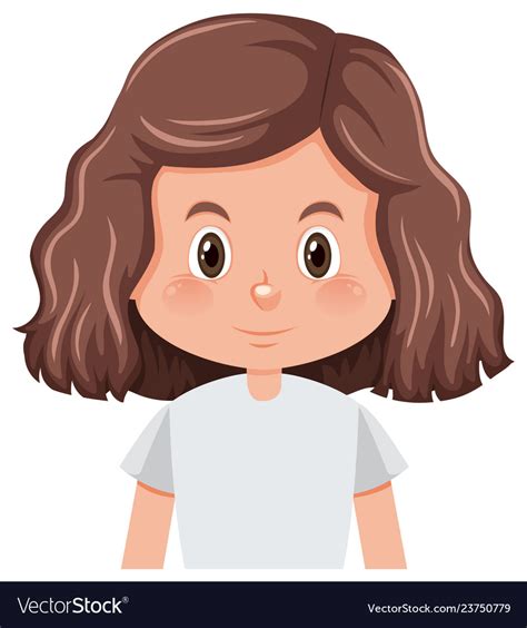 A Curly Hair Brunette Girl Character Royalty Free Vector