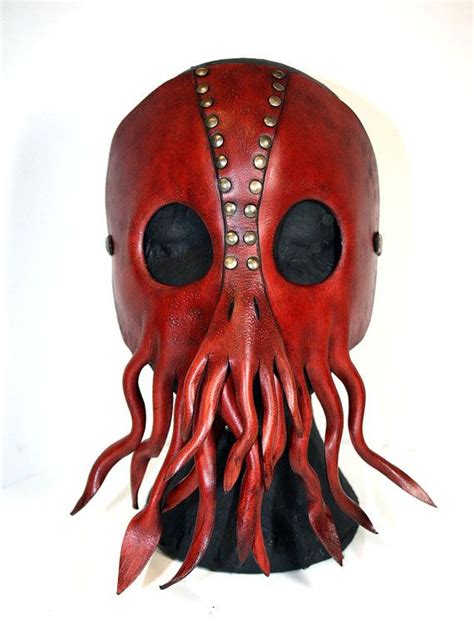 Cthulhu Leather Mask With Tentacles Cephalopod Cardboard Mask Lovecraft Cthulhu Arte