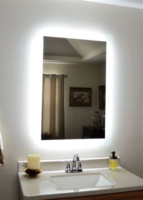 8 led lighted wall mounted makeup mirror double sided 10x magnifying vanity light up mirror for bathroom shaving, dimmable led lights, 3 color modes, extendable arm, touch control, chrome finish. Side-Lighted LED Bathroom Vanity Mirror: 28" Wide x 44 ...