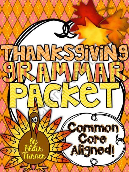 Thanksgiving Grammar Packet From Blair Turner On 25 Pages This Common