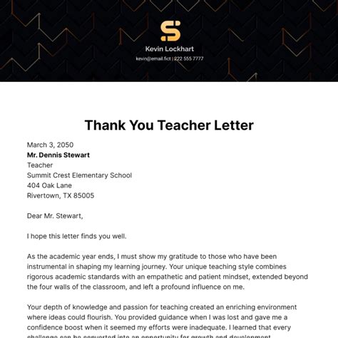 Free Teacher Letter Templates And Examples Edit Online And Download