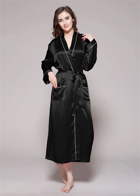 Lilysilk Momme Contra Trim And Full Length Silk Robe