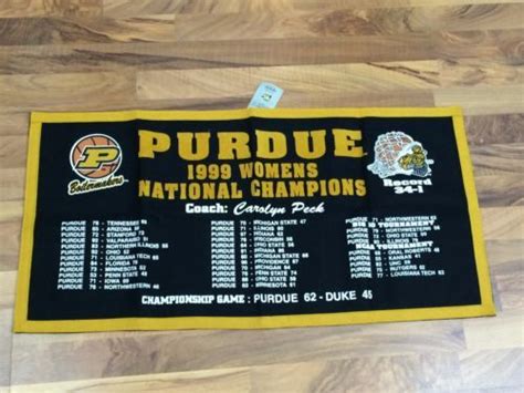 Purdue 1999 Womens National Basketball Champion Banner Nwt Purdue