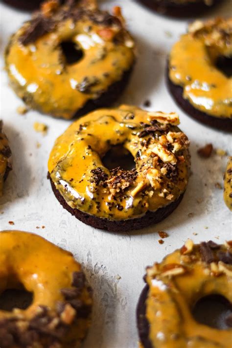 Healthy Baked Chocolate Donuts With Peanut Butter Glaze Recipe