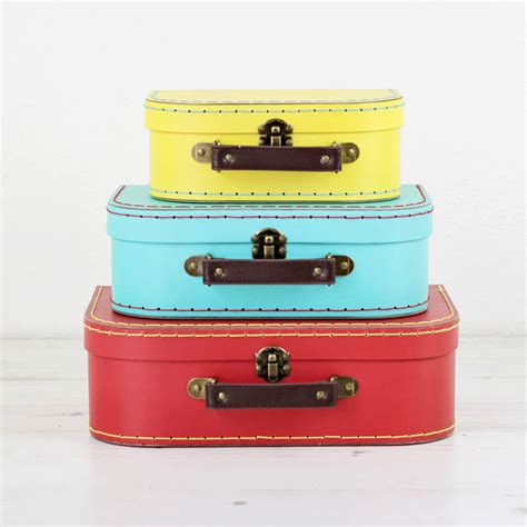 Personalised Colourful Suitcase Storage Box Trio By We Love To Create