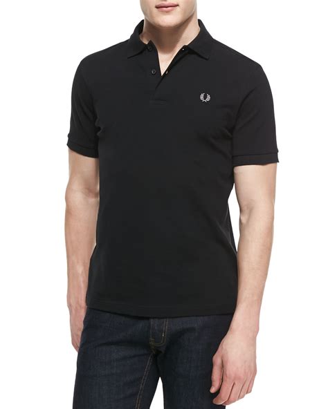 Fred Perry Shortsleeve Polo Shirt Black In Black For Men Blackgray