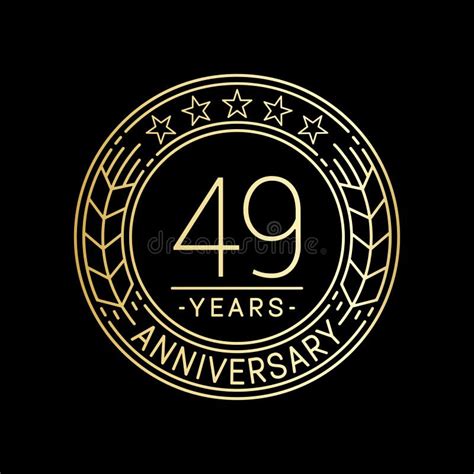 49 Years Anniversary Celebration Logo Template 49th Line Art Vector