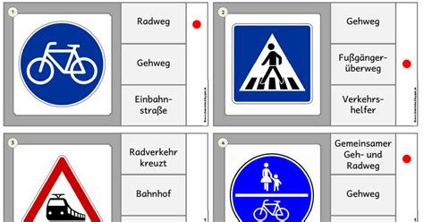 Um verschiedene verkehrssituationen bewältigen zu können, müssen beispielsweise die sensomotorischen fähigkeiten gefördert werden. Miniklammerkarten "Verkehrsschilder" | Verkehrserziehung ...
