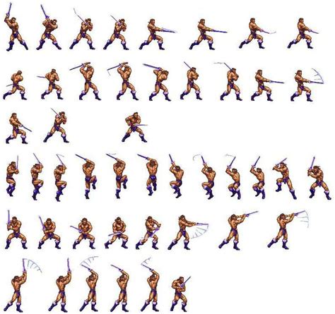 sword attack pose frame by frame animation pixel animation animation reference