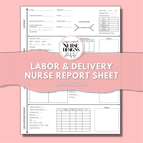 Labor And Delivery Nurse Report Sheet Nurse Brain Sheet Printable Pdf
