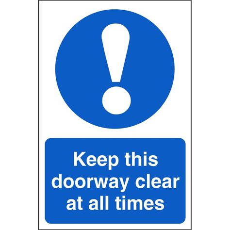 Keep This Doorway Clear At All Times Mandatory Workplace Safety Signs