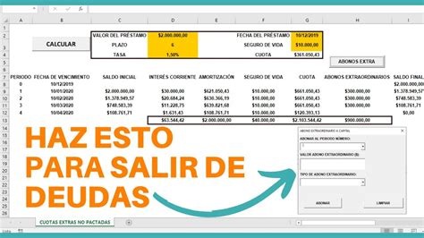 🟢 Tabla De AmortizaciÓn Con Abono A Capital En Excel Automatizado