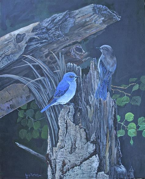 Mountain Bluebirds Painting By Gary Keimig