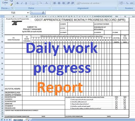 Daily Work Progress Report Format Excel Templates Civil Engineering