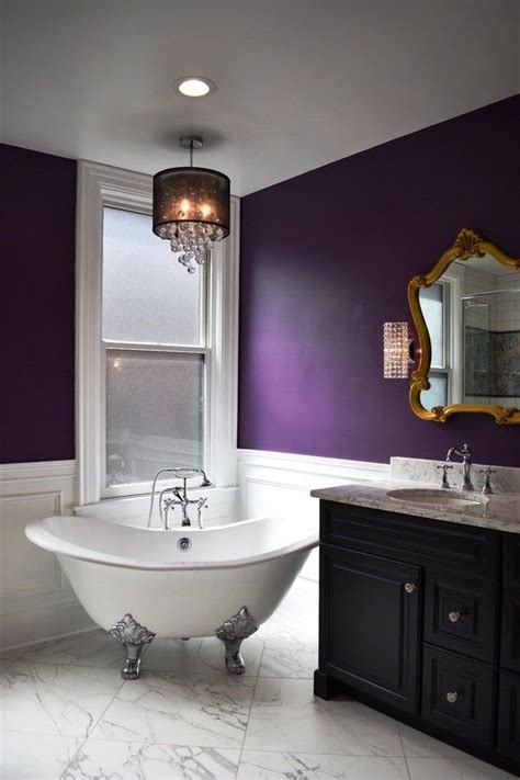 30 Purple Primary Bathroom Ideas Photos Purple Bathrooms Dark Purple Bathroom Purple