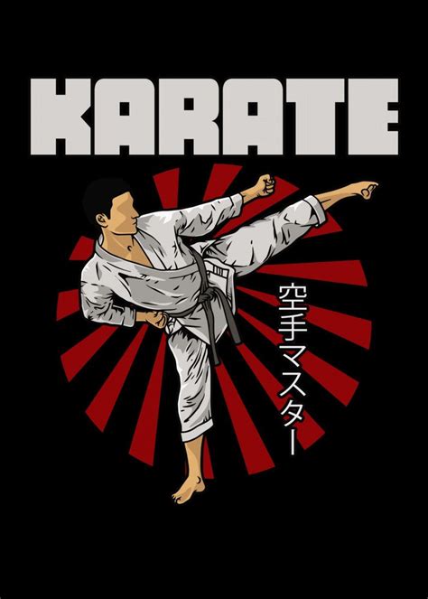 Karate Fighter Poster By Foxxy Merch Displate Karate Japanese