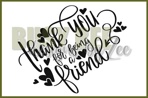 Thank You For Being A Friend Svg Png Etsy