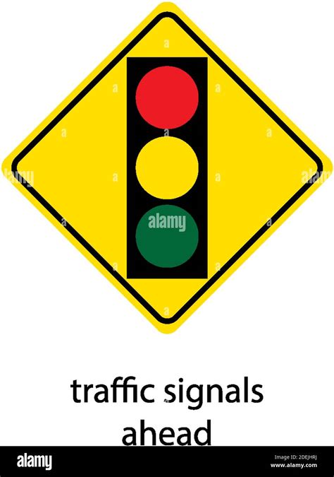Yellow Traffic Warning Sign On White Background Illustration Stock