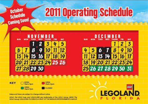 Behind The Thrills Legoland Florida Releases Operating Schedule For