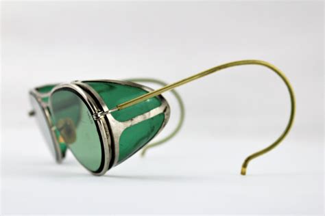 vintage 1940s willson green aviator glasses safety glasses
