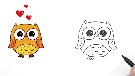 How To Draw Cute Cartoon Owls How To Draw A Cute Cartoon Owl Easy