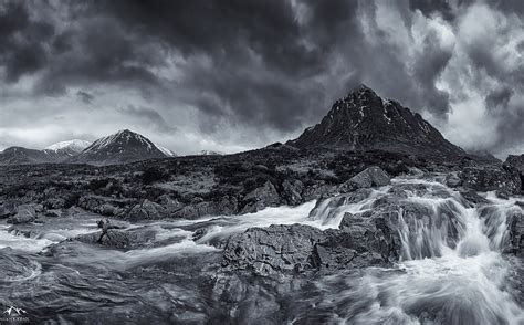 Hd Wallpaper Glencoe Scotland Nightfall Moonrise Seasons Winter