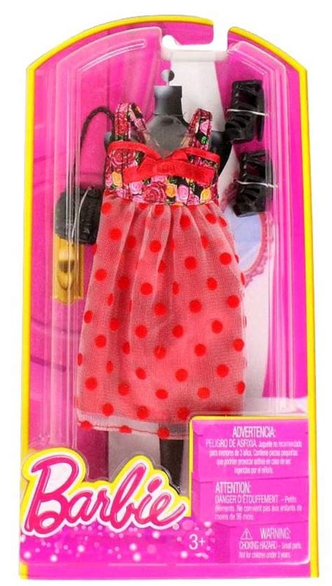 Barbie Dress Up Rose And Polka Dot Dress With Fashion Accessories