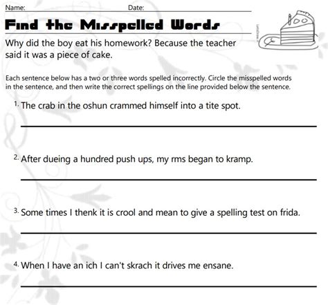 Find The Misspelled Words Emphasis On Cr Blends Educational Resource