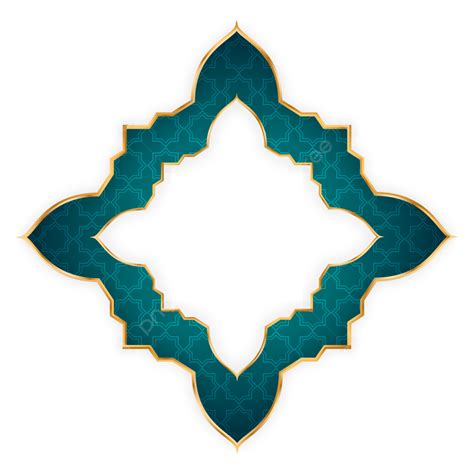 Gambar Bingkai Islami Dengan Latar Belakang Biru Gradien Dan Perbatasan