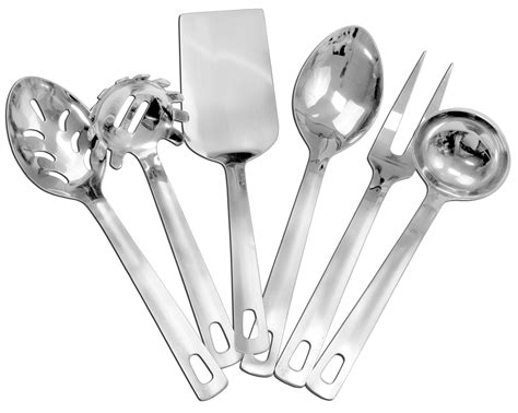 Darware Complete Serving Spoon And Utensil Set 6 Piece Set Includes Pasta Server Fork Spoon