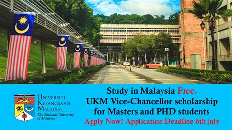 UKM ViceChancellor Scholarship Study in Malaysia  Masters/Phd
