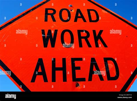 Road Work Ahead Sign Stock Photo Alamy