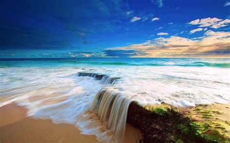 Beach Ocean Water Wallpaper Hd Cascadas Lugares