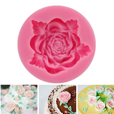 Buy Handmade 1 Pcs Rose Flower Silicone Cake Molds