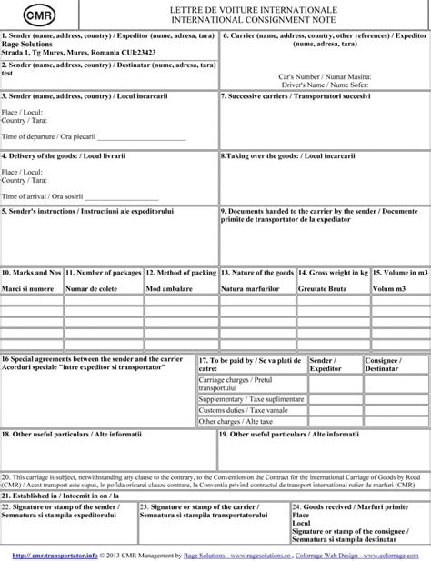 Cmr Transport Document Called Carriage Letter Or Cmr Consignment | Qualads