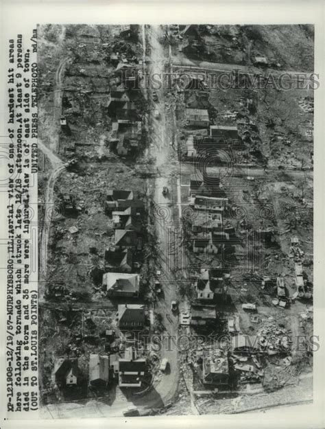 1957 Press Photo Aerial View Of Murphysboro Illinois After A Tornado