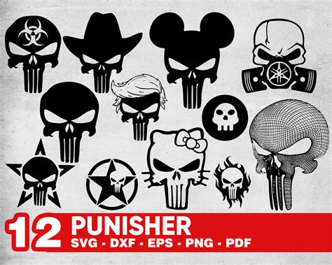 37 Punisher Skull Svg Free Background Free Svg Files Silhouette And