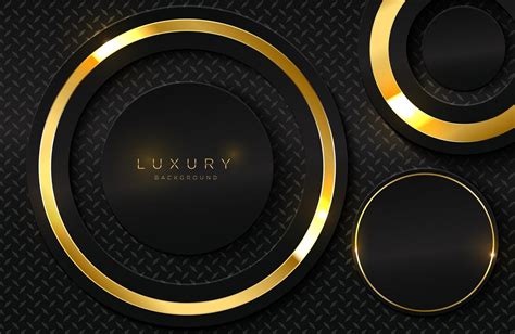 Realistic 3d Background With Shiny Gold Circle Shape Vector Golden