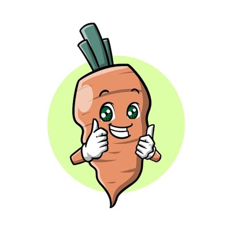 Premium Vector Cute Carrot Mascot Cartoon