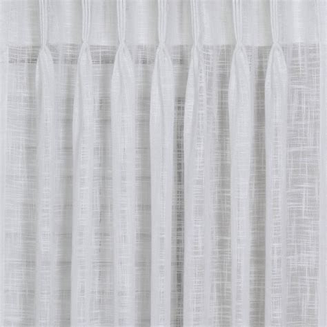 Extra Long Sheer Linen White Curtains With Triple Pinch Pleat Top