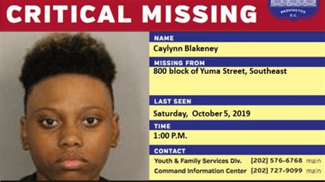 Police Missing 13 Year Old Girl Last Seen In Southeast Dc Wjla