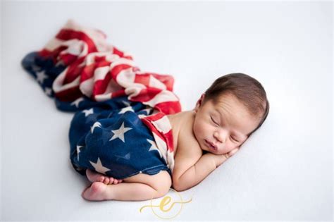 Patriotic Baby American Flag Newborn Photography Newborn