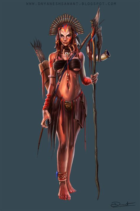 Dnyanesh Sawant Character Design Female Tribe